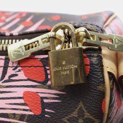 Pre Owned Louis Vuitton Brown Monogram Jungle Dots Keepall Bandouliere 50