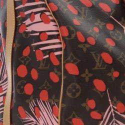 Pre Owned Louis Vuitton Brown Monogram Jungle Dots Keepall Bandouliere 50