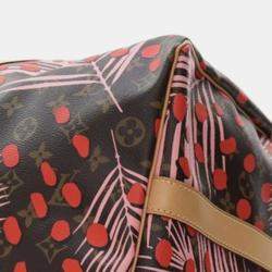 Pre Owned Louis Vuitton Brown Monogram Jungle Dots Keepall Bandouliere 50
