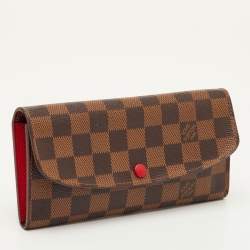 Pre Owned Louis Vuitton Emilie Damier Ebene Canvas Long Wallet