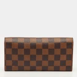 Pre Owned Louis Vuitton Emilie Damier Ebene Canvas Long Wallet