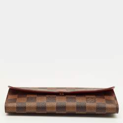 Pre Owned Louis Vuitton Emilie Damier Ebene Canvas Long Wallet