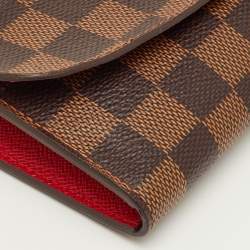 Pre Owned Louis Vuitton Emilie Damier Ebene Canvas Long Wallet