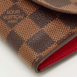 Pre Owned Louis Vuitton Emilie Damier Ebene Canvas Long Wallet