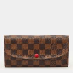 Pre Owned Louis Vuitton Emilie Damier Ebene Canvas Long Wallet