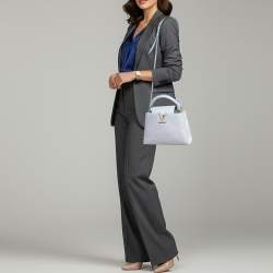 مملوكة مسبقًا Louis Vuitton Capucines BB Blue Iridescent Taurillon Leather Top Handle Bag