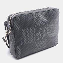 Pre Owned حقيبة كتف لوي فيتون ترايو ماسنجر أسود كانفاس دامير غرافيت