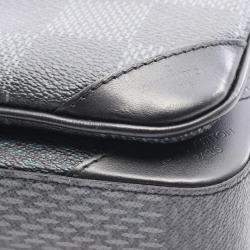 Pre Owned حقيبة كتف لوي فيتون ترايو ماسنجر أسود كانفاس دامير غرافيت