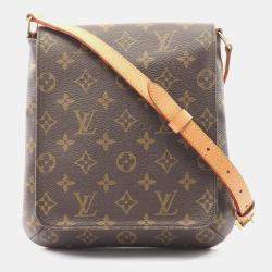 Pre Owned Louis Vuitton Musette Salsa Long Brown Monogram Canvas Shoulder Bag