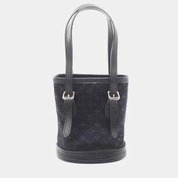 مملوكة مسبقًا Louis Vuitton Bucket Black Monogram Satin Shoulder Bag