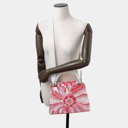 Pre Owned حقيبة لويس فويتون كابوسينيس زهر نفسي/أبيض جلد توريلون مقاس بي بي