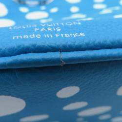 Pre Owned Louis Vuitton Lv Yk Nano Noe Blue/White Monogram Empreinte Leather Infinity Dot