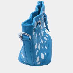 Pre Owned Louis Vuitton Lv Yk Nano Noe Blue/White Monogram Empreinte Leather Infinity Dot