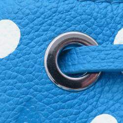 Pre Owned Louis Vuitton Lv Yk Nano Noe Blue/White Monogram Empreinte Leather Infinity Dot