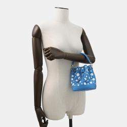 Pre Owned Louis Vuitton Lv Yk Nano Noe Blue/White Monogram Empreinte Leather Infinity Dot