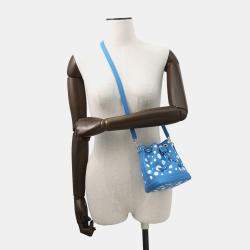 Pre Owned Louis Vuitton Lv Yk Nano Noe Blue/White Monogram Empreinte Leather Infinity Dot