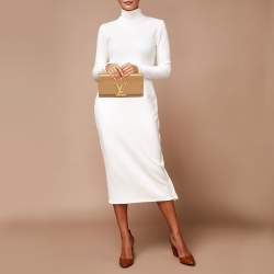 Pre Owned كَلَتش جلد لامع بيج لوي فيتون لويس