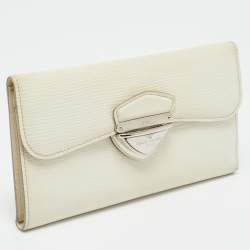 Pre Owned محفظة لووي فيتون أوجيني أبيض إيبي جلدية