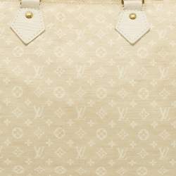 Pre Owned Louis Vuitton Speedy 30 Dune Monogram Mini Lin Canvas Bag