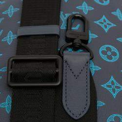 Pre Owned Louis Vuitton Blue Monogram Shadow Duo Sling