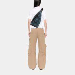 Pre Owned Louis Vuitton Blue Monogram Shadow Duo Sling