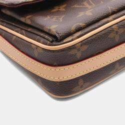 مملوكة مسبقًا حقيبة لوي فيتون فيفا-سايت كانفاس المونوغرام البني كتف