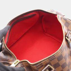 Pre Owned حقيبة لوي فيتون سبيدي 30 دامييه إيبن قماش معالج بمقبض علوي