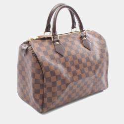 Pre Owned حقيبة لوي فيتون سبيدي 30 دامييه إيبن قماش معالج بمقبض علوي