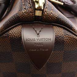 Pre Owned حقيبة لوي فيتون سبيدي 30 دامييه إيبن قماش معالج بمقبض علوي