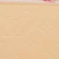 Pre Owned Louis Vuitton Rose Angelique Monogram Vernis Zippy Wallet