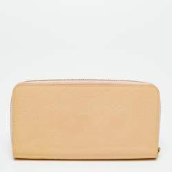 Pre Owned Louis Vuitton Rose Angelique Monogram Vernis Zippy Wallet