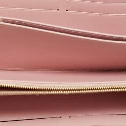 Pre Owned Louis Vuitton Rose Angelique Monogram Vernis Zippy Wallet