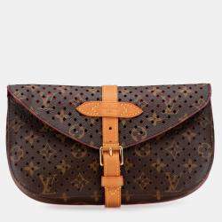 مملوكة مسبقًا Louis Vuitton Brown Monogram Flore Saumur Clutch