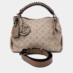 Pre Owned Louis Vuitton Beige Leather Mahina Beaubourg Hobo MM