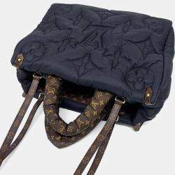 مملوكة مسبقًا جاكيت لويس فيتون مخمل ومعزول قماش بني وأسود حجم متوسط