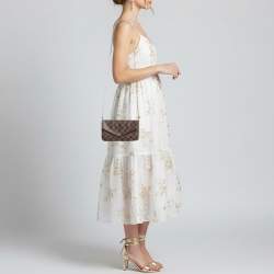 Pre Owned Louis Vuitton Pochette Felicie Damier Ebene Canvas Clutch