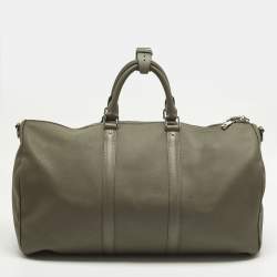 مملوكة مسبقًا Louis Vuitton Keepall Bandoulière 50 Kaki Leather Bag