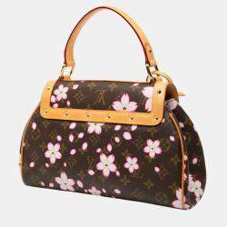 Pre Owned Louis Vuitton Monogram Cherry Blossom Sac Retro Pm Handbag Brown Multicolor Leather