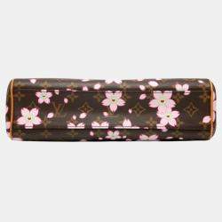 Pre Owned Louis Vuitton Monogram Cherry Blossom Sac Retro Pm Handbag Brown Multicolor Leather