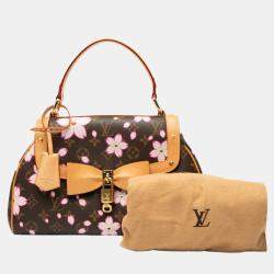 Pre Owned Louis Vuitton Monogram Cherry Blossom Sac Retro Pm Handbag Brown Multicolor Leather