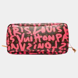 مملوكة مسبقًا Louis Vuitton Monogram Graffiti Neverfull Gm Tote Bag/Shoulder Bag Fuchsia Pink Brown Leather