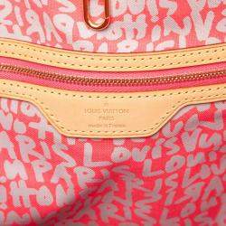 مملوكة مسبقًا Louis Vuitton Monogram Graffiti Neverfull Gm Tote Bag/Shoulder Bag Fuchsia Pink Brown Leather