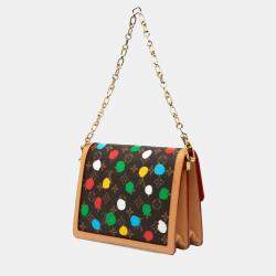 Pre Owned حقيبة يد/كتف بسلسلة لويس فويتون × يايوي كوساما مونوغرام ساك دوفين بحجم متوسط جلد بألوان متعددة بني