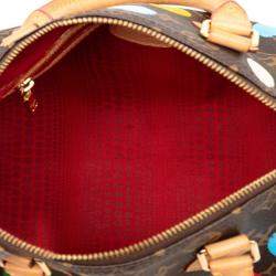 مملوكة مسبقًا حقيبة لوي فيتون ويايوي كوساما مونوجرام سبيدي بانوليير 25 يد/كتف متعددة الألوان من الجلد البني