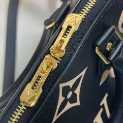 Pre Owned حقيبة يد/حقيبة بوسطن لويس فويتون سبيدي باندولير 25 في الجلد الأسود منقوشة بالأنماط