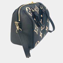 Pre Owned حقيبة يد/حقيبة بوسطن لويس فويتون سبيدي باندولير 25 في الجلد الأسود منقوشة بالأنماط