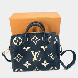 Pre Owned حقيبة يد/حقيبة بوسطن لويس فويتون سبيدي باندولير 25 في الجلد الأسود منقوشة بالأنماط