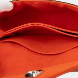 Pre Owned Louis Vuitton Brown Orange Monogram Epi Saint Michel