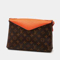 Pre Owned Louis Vuitton Brown Orange Monogram Epi Saint Michel