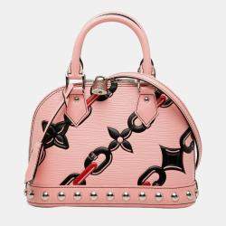 Pre Owned حقيبة لويس فيتون ألما \"فلور إيبي\" وردية السلسلة BB